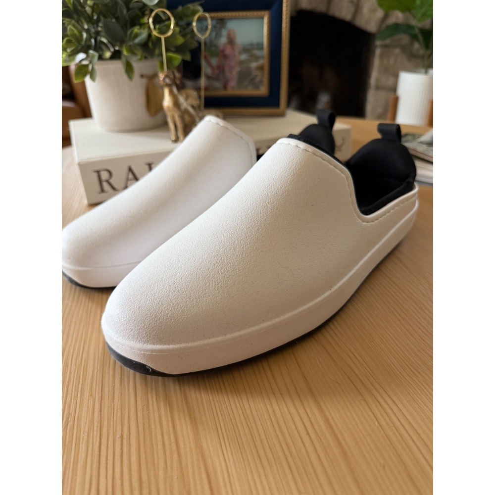 BYLT Premium Basics Haus Slide Mens 11 White Black Slip On Shoes Water Resistant